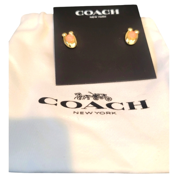 Coach signature earrings with dustbag - Picture 4 of 4